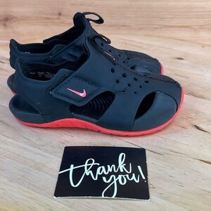 Nike Black & Red Slip On Sandals Toddler Size 6C